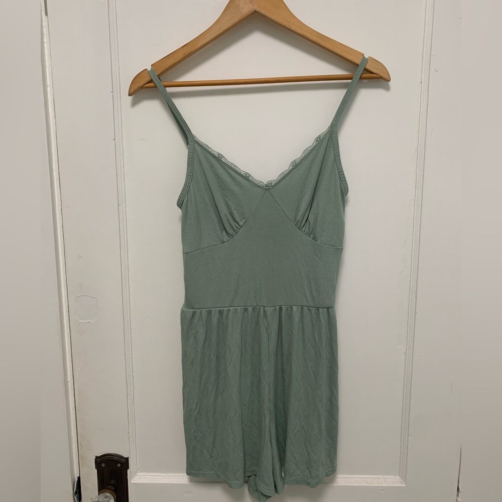 Soft Sage Green Lacey NWOT Sleep Romper